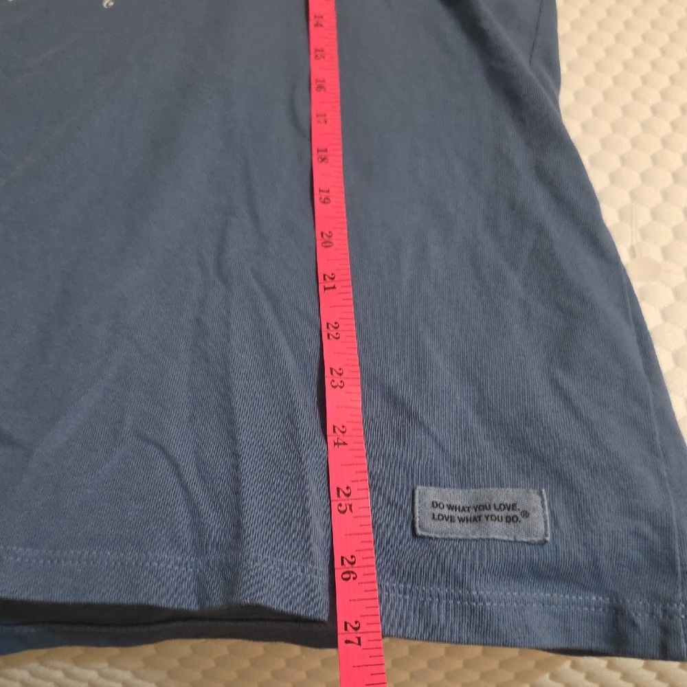 Life is Good Crusher Tee Womens Large Blue Let It Snow Snowman Long Sleeve - Picture 7 of 7